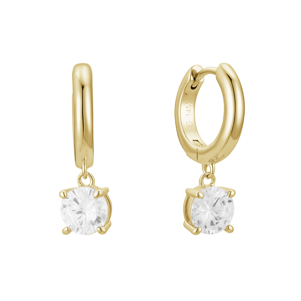 Aretes Huggies con Circonia