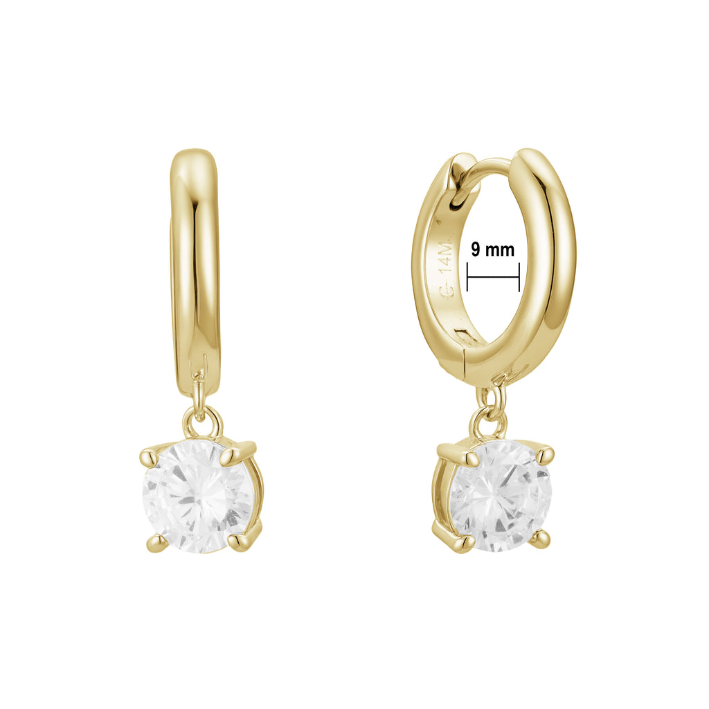 Aretes Huggies con Circonia