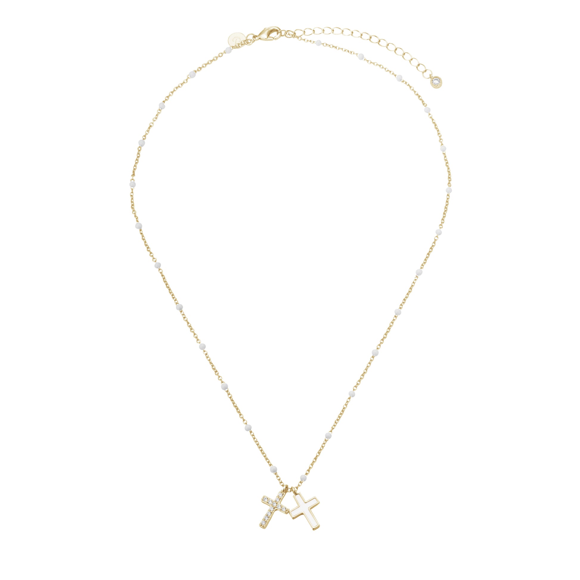 Collar Doble Cruz Esencia Dorada