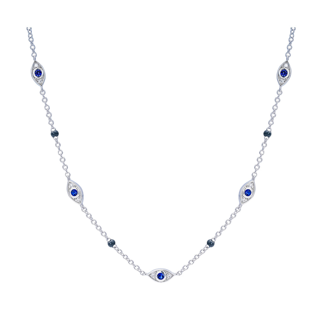 Collar ojo Turco Plateado