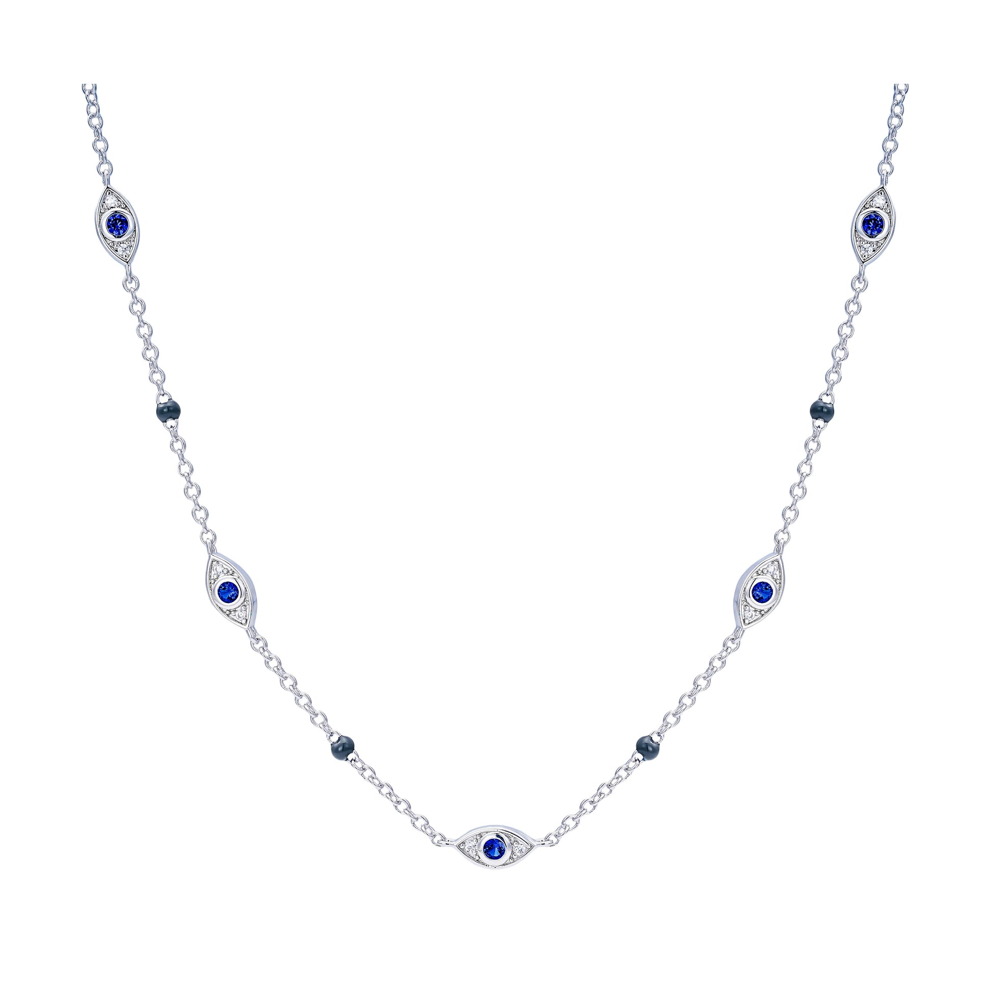 Collar ojo Turco Plateado