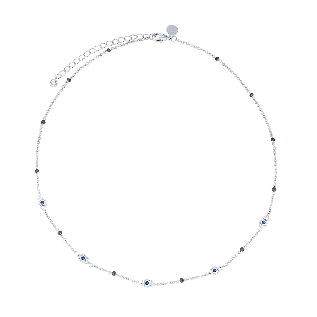 Collar ojo Turco Plateado