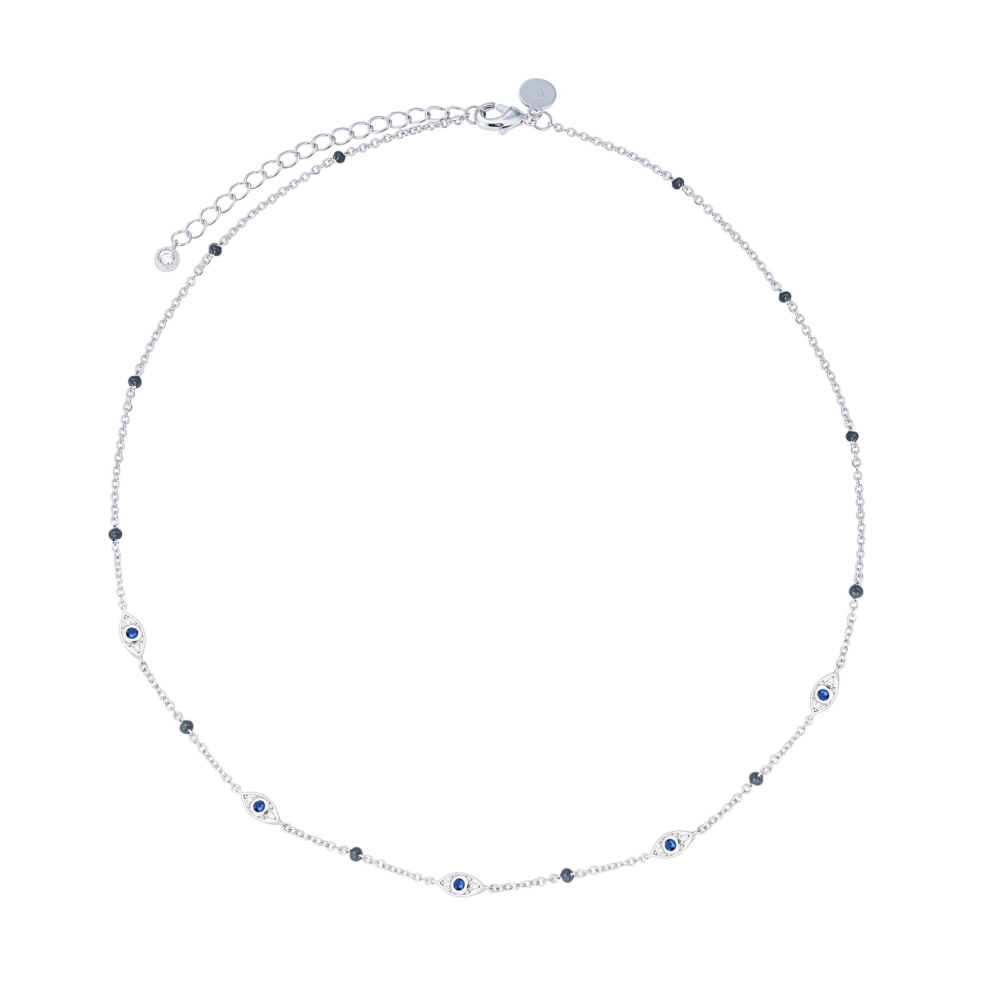 Collar ojo Turco Plateado