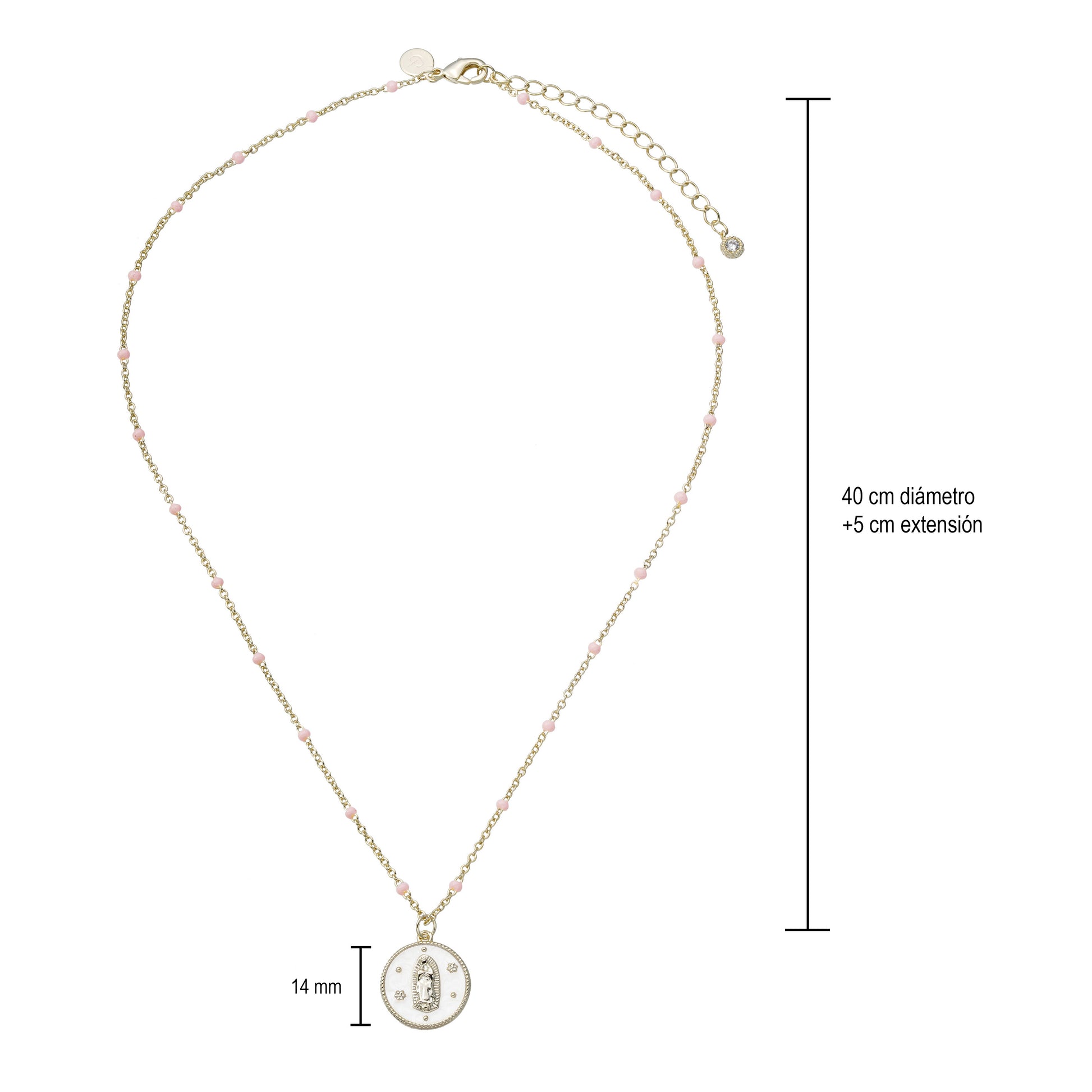 Collar Virgen de Guadalupe tallado en Madre Perla