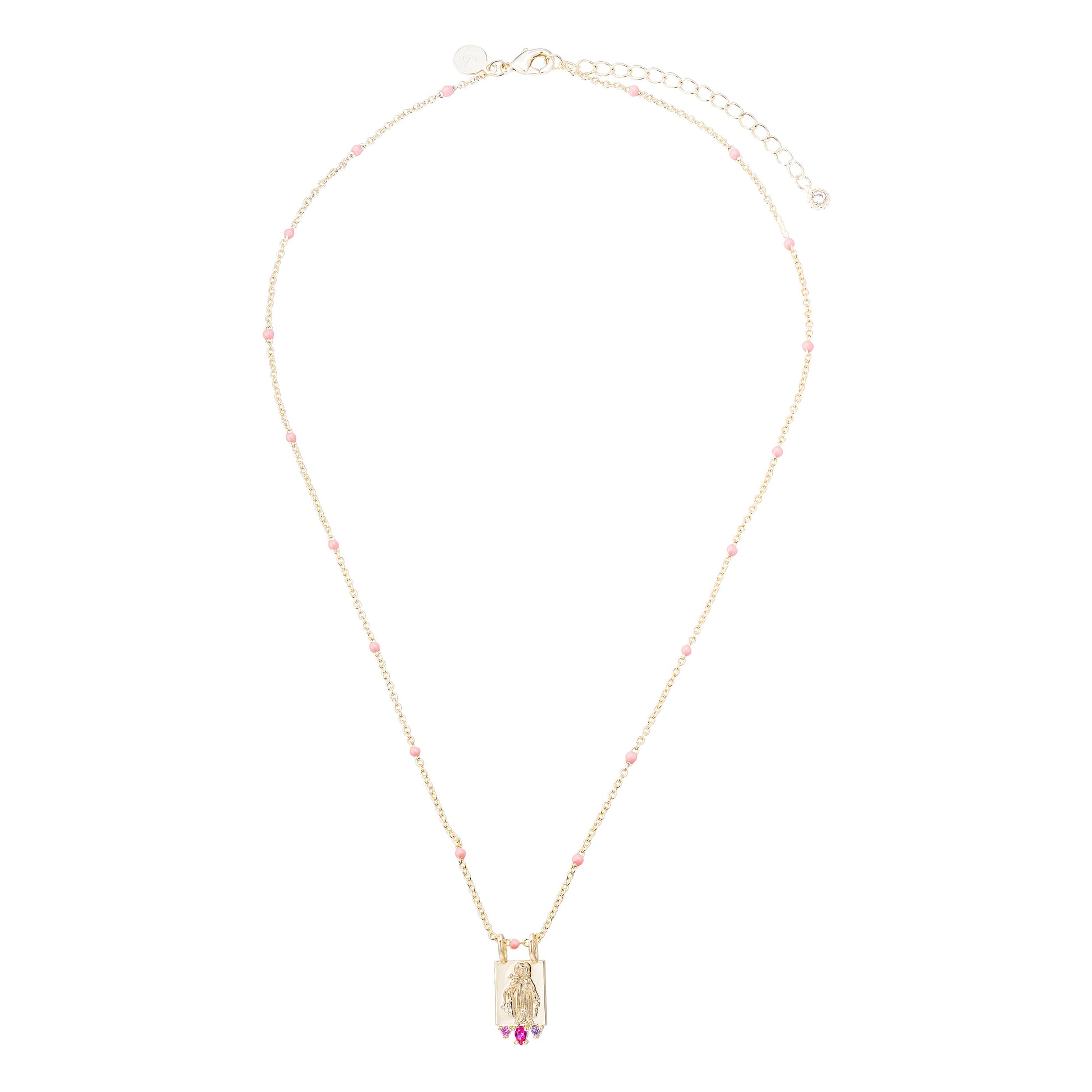 Collar Virgen Milagrosa Cluster Coral