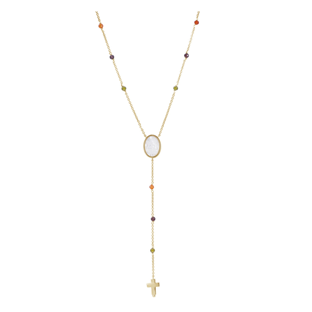 Collar con Medalla Tallada en Madre Perla