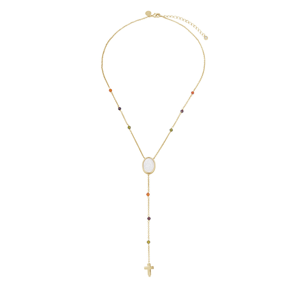 Collar con Medalla Tallada en Madre Perla