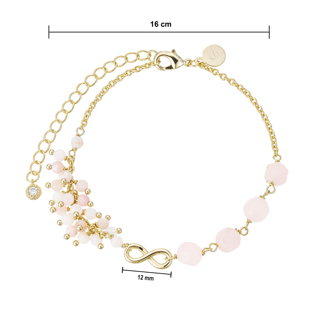 Pulsera Lila con Símbolo de Infinito y Piedras Naturales