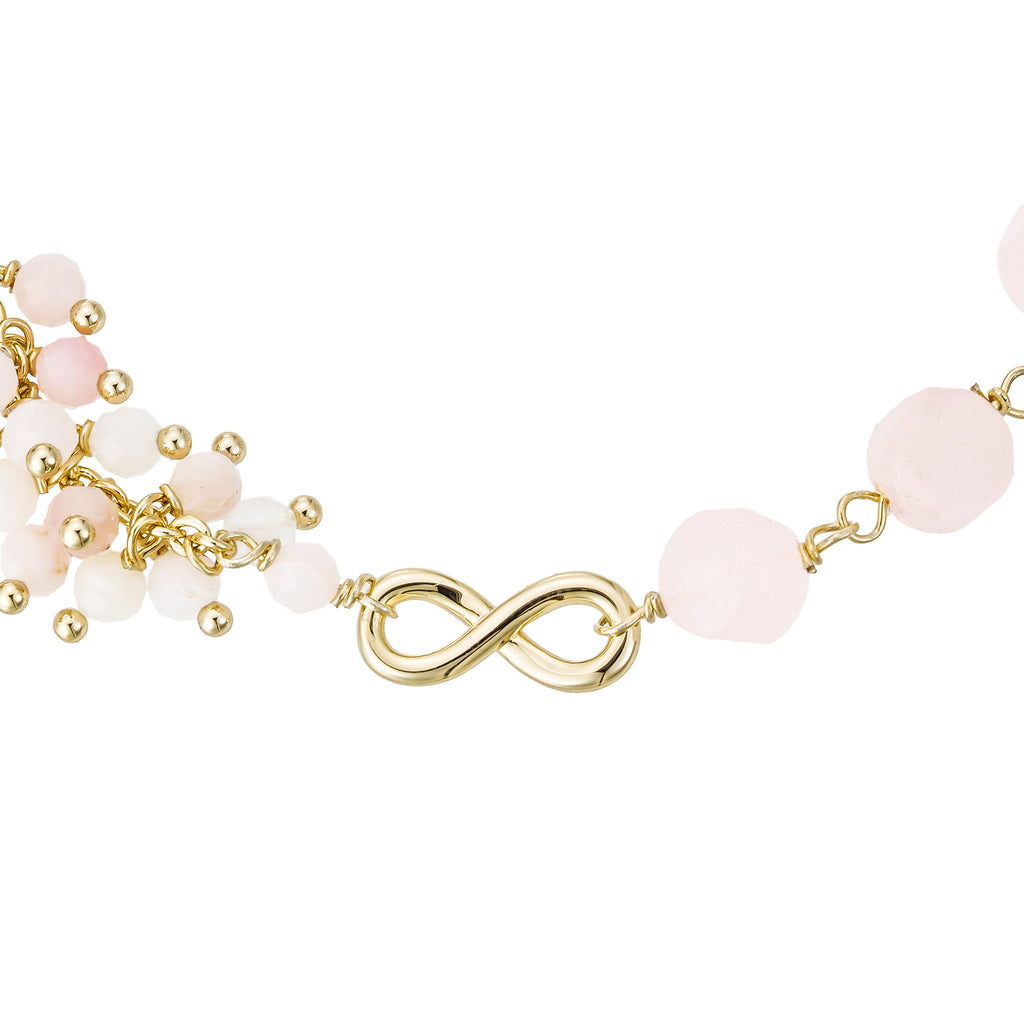 Pulsera Lila con Símbolo de Infinito y Piedras Naturales