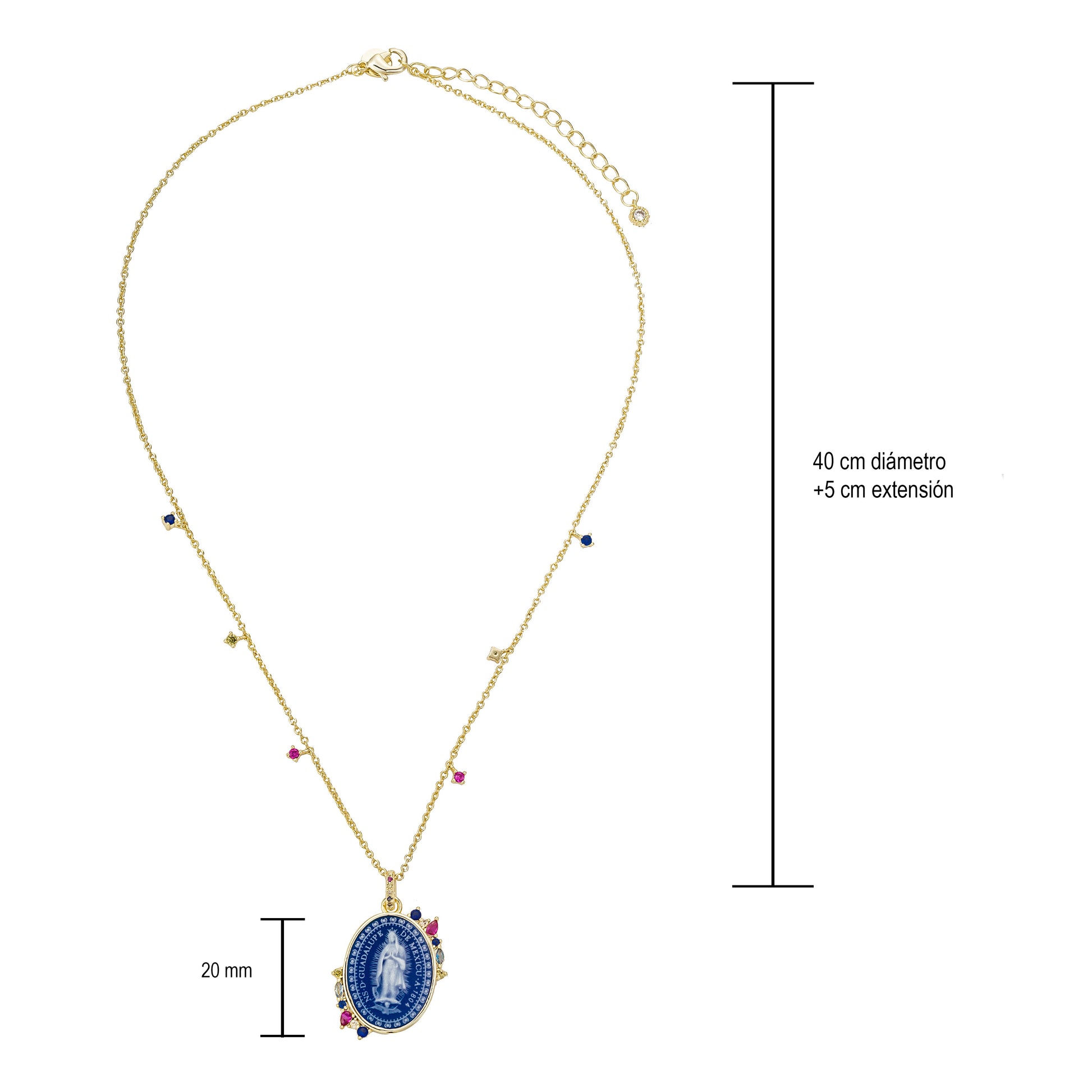 Collar de Piedra Ágata Virgen de Guadalupe