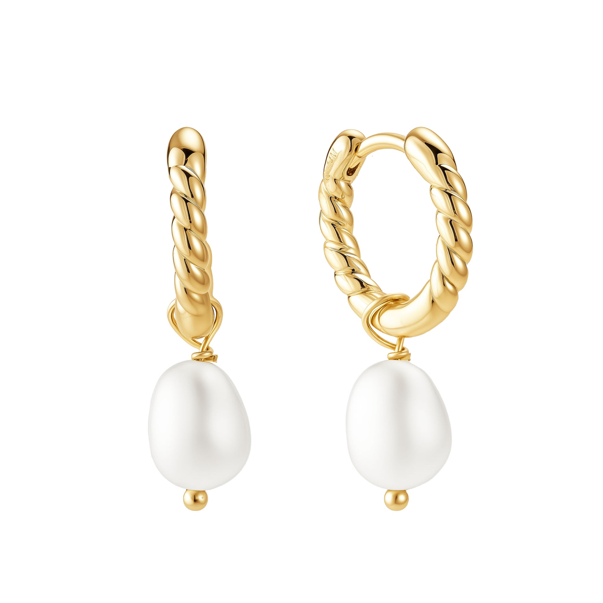 Aretes cadena con Perla