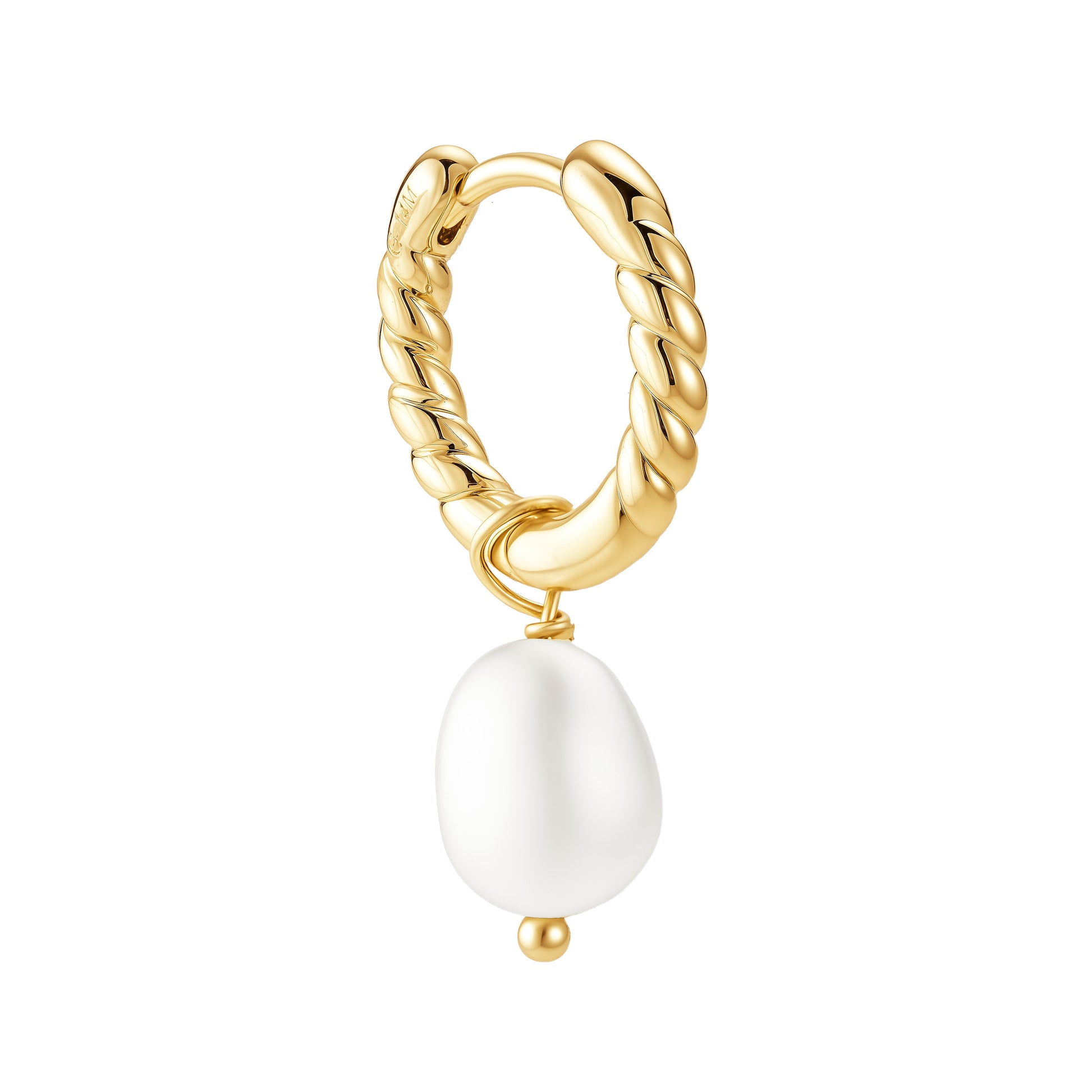 Aretes cadena con Perla