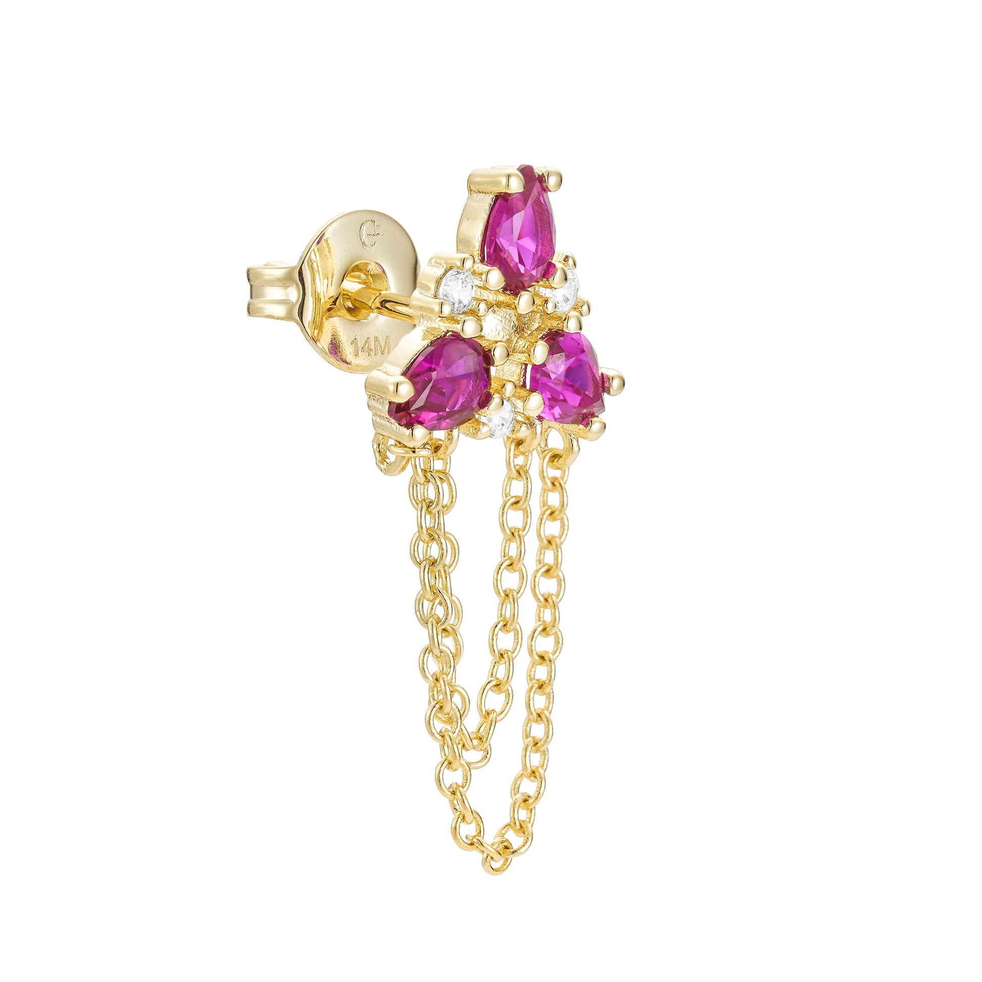 Aretes Circonias con Cadena