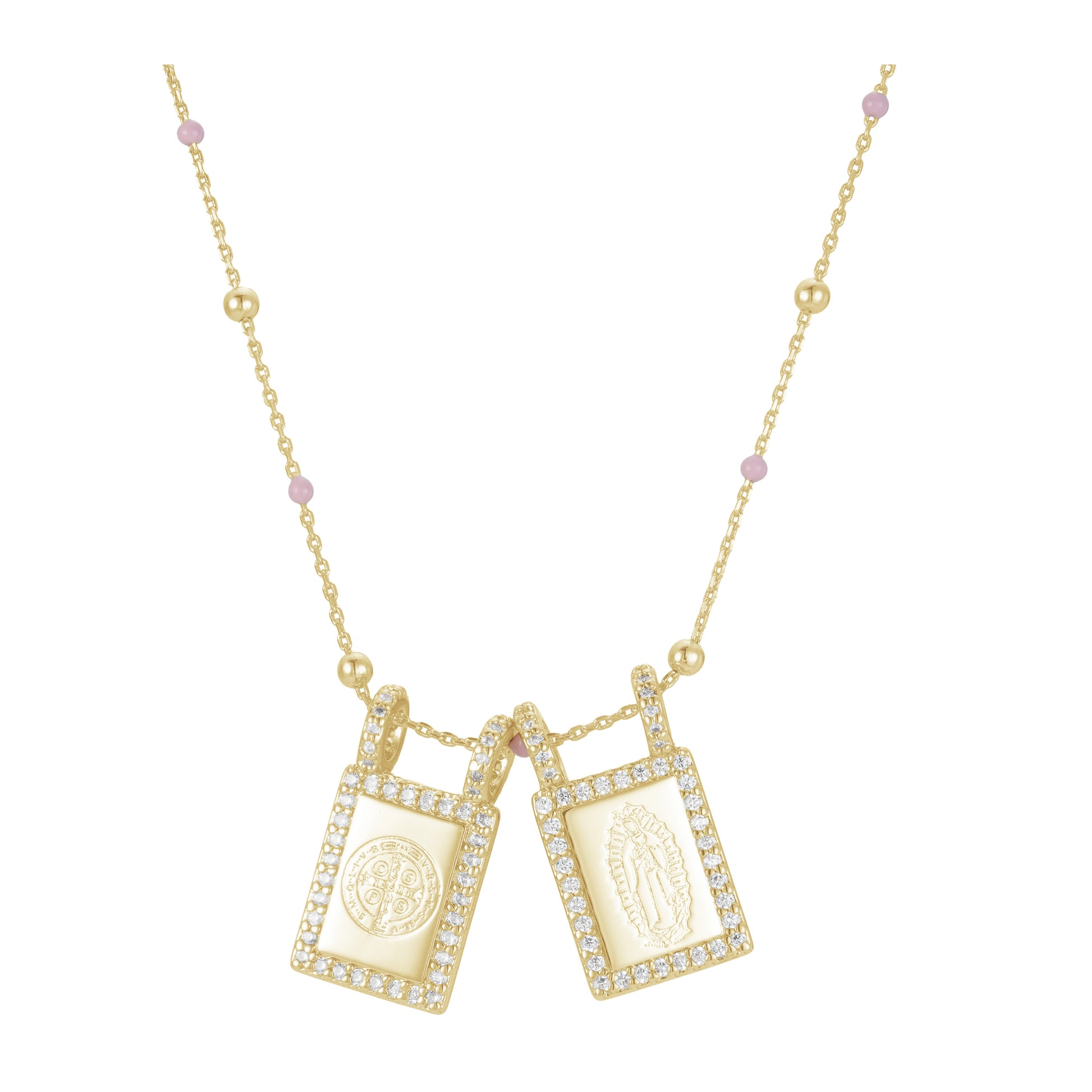 Escapulario San Benito y Virgen de Guadalupe