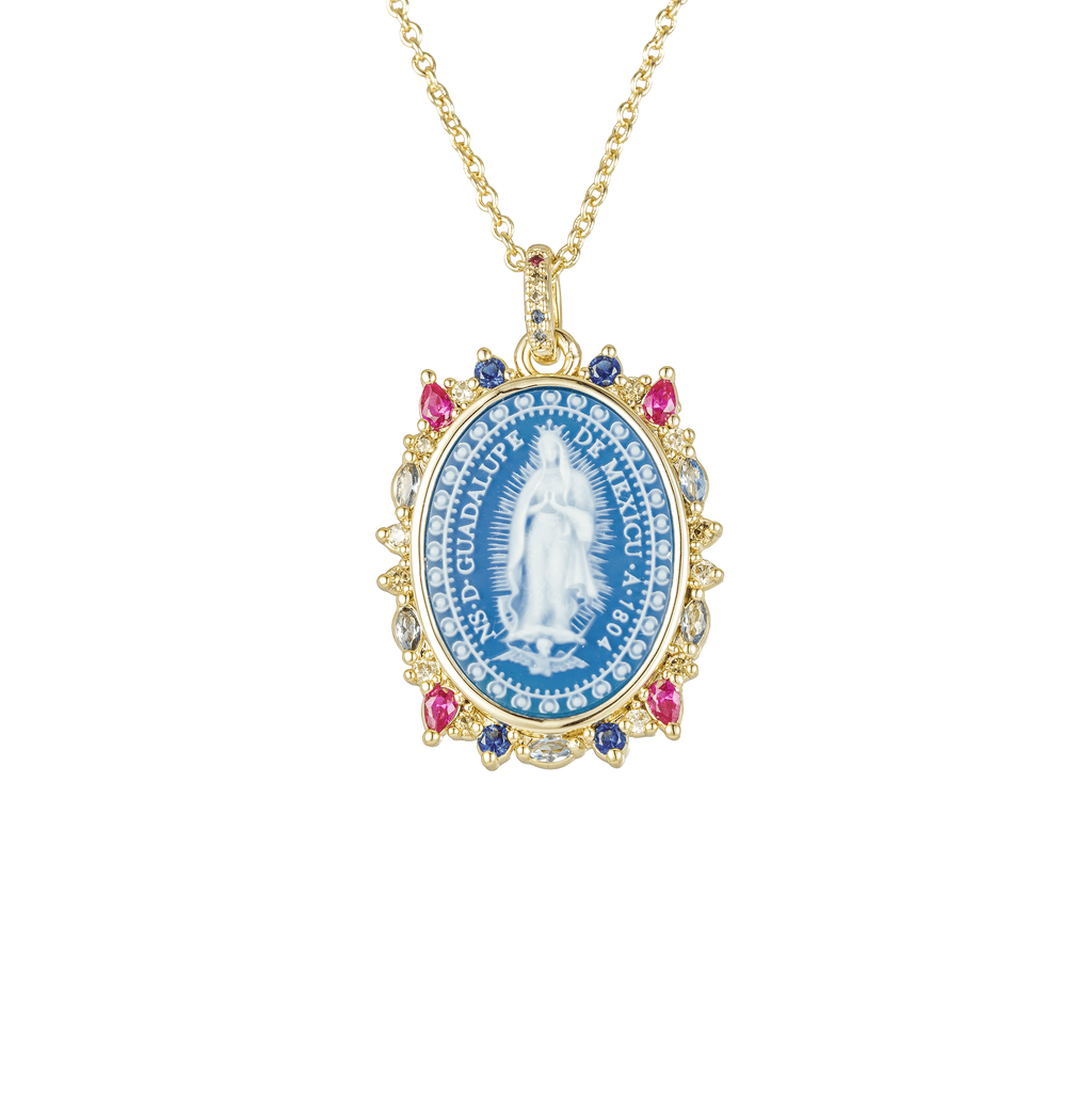 Collar de Piedra Ágata Virgen de Guadalupe