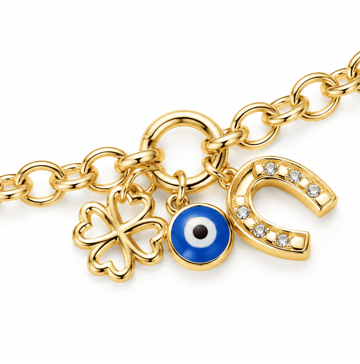 PULSERA DORADA DIJES DE LA SUERTE
