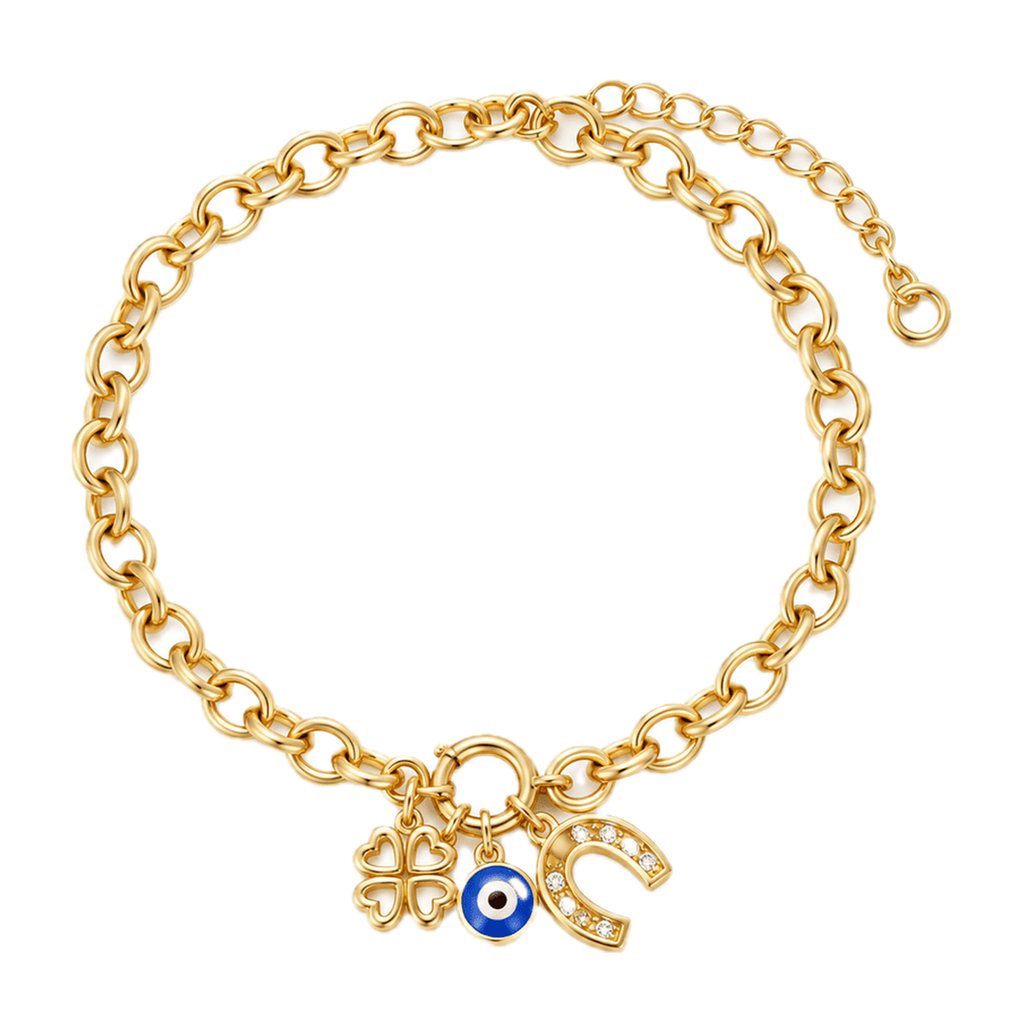 PULSERA DORADA DIJES DE LA SUERTE