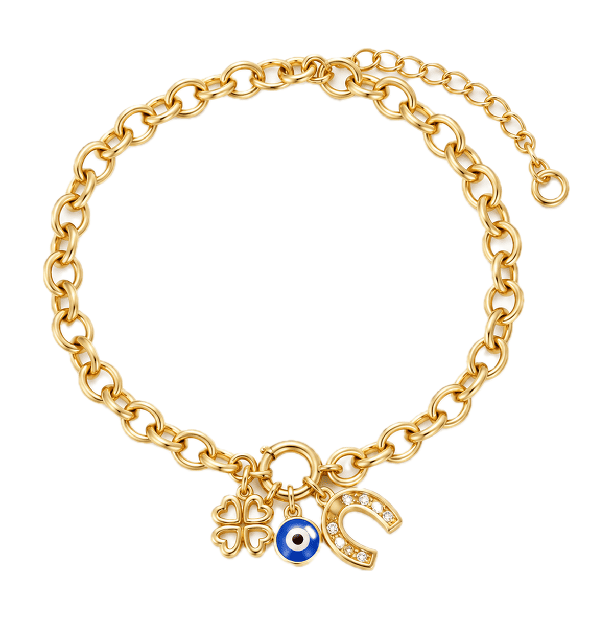 PULSERA DORADA DIJES DE LA SUERTE