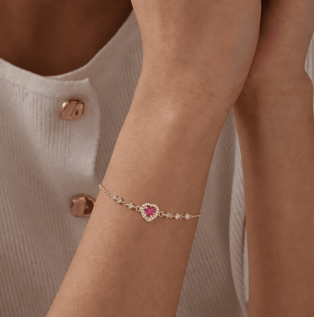 PULSERA CORAZON RUBY