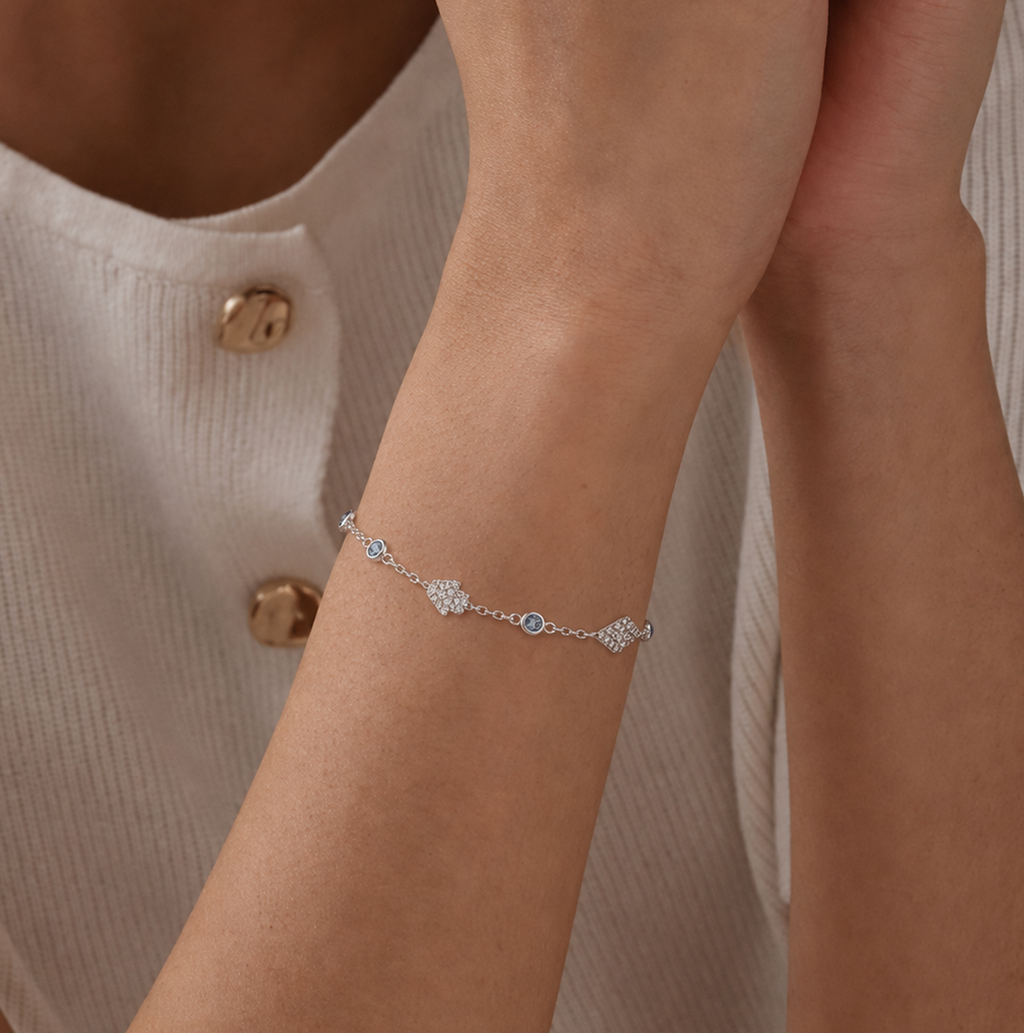 Pulsera de Circonias con Piedras Azules