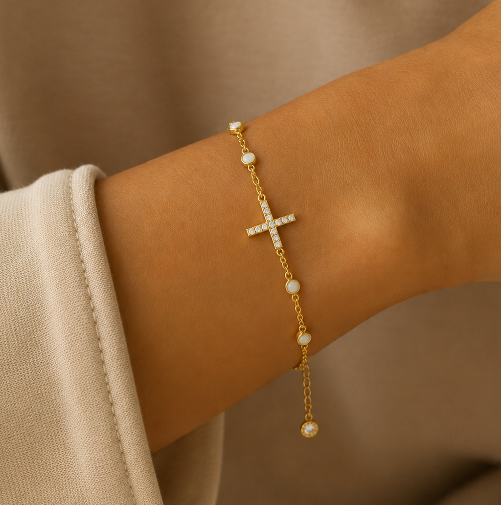 Pulsera Cruz con Circonias