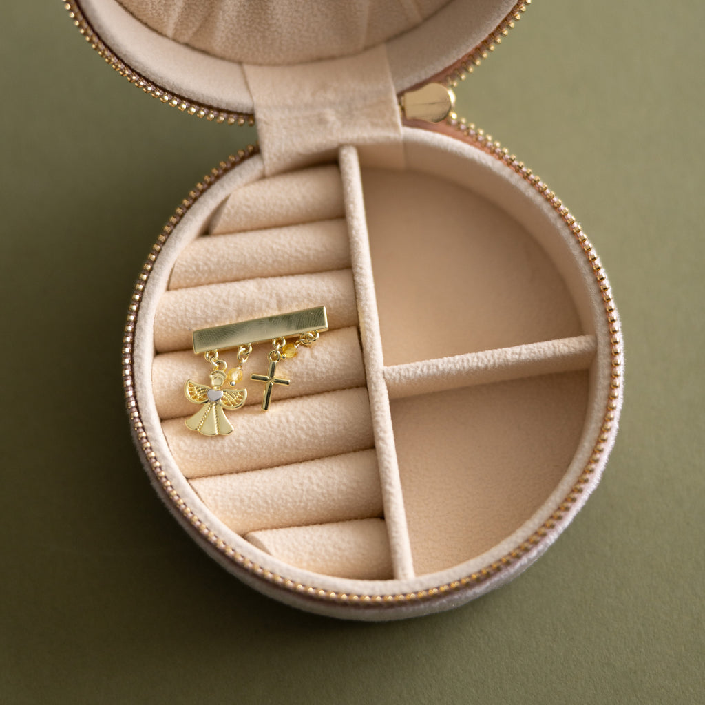 Pin de Bebé con Ángel y Cruz