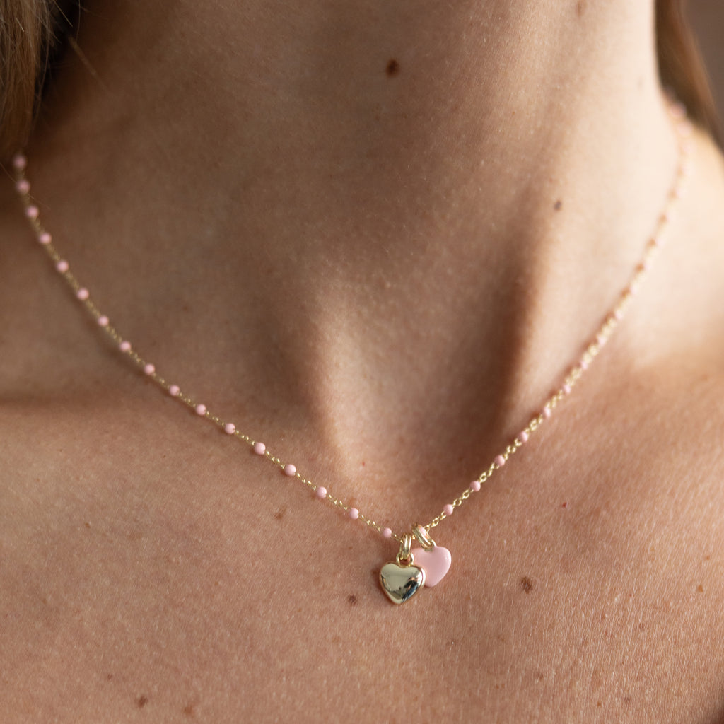 Collar de Corazones Rosa