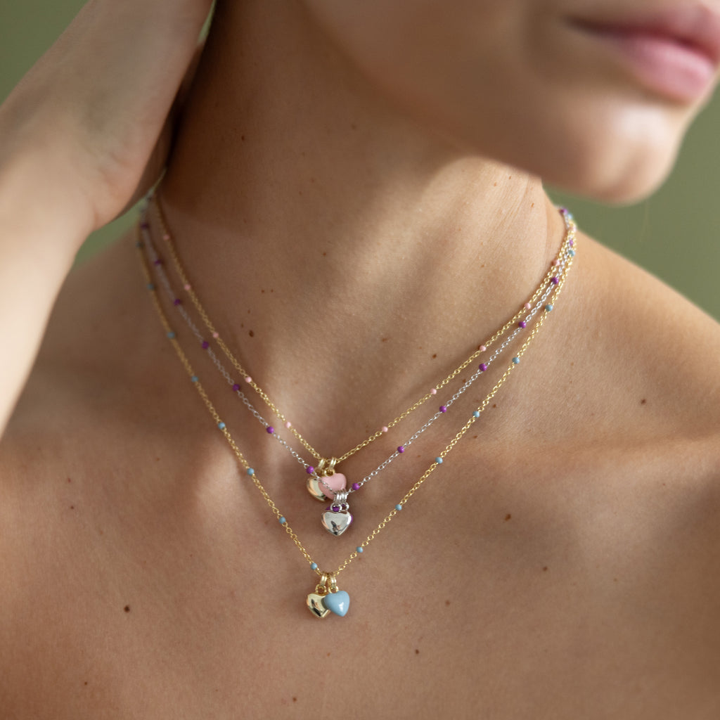 Collar de Corazones Púrpura