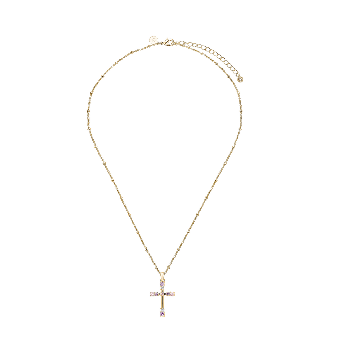 Collar Cruz Dorado Circonia