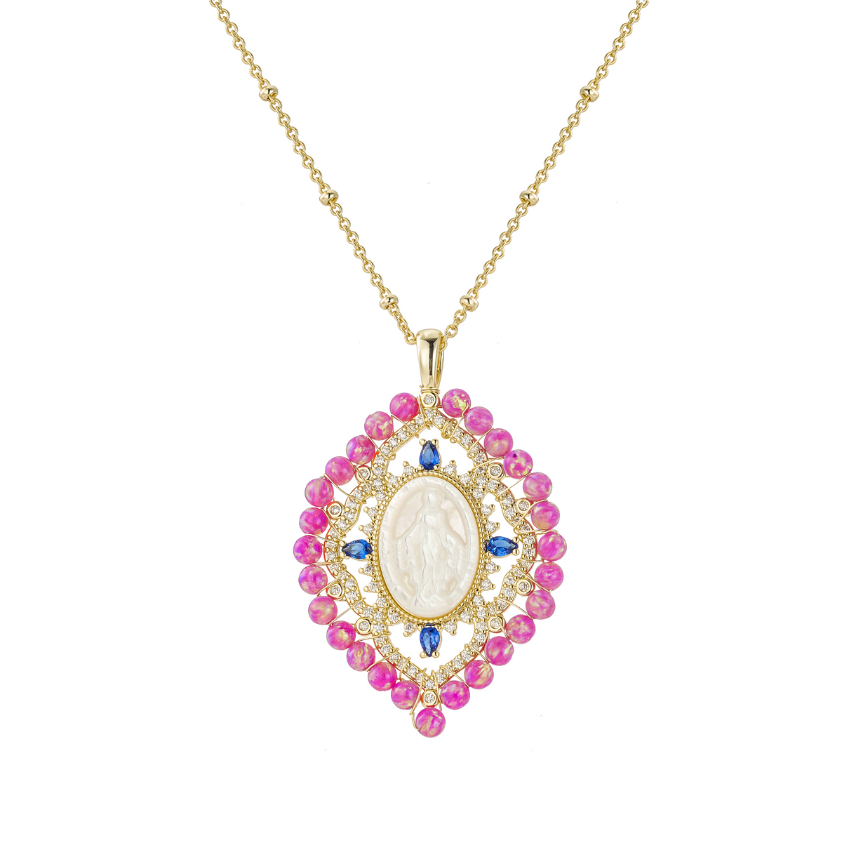 Collar Virgen Milagrosa Rombo