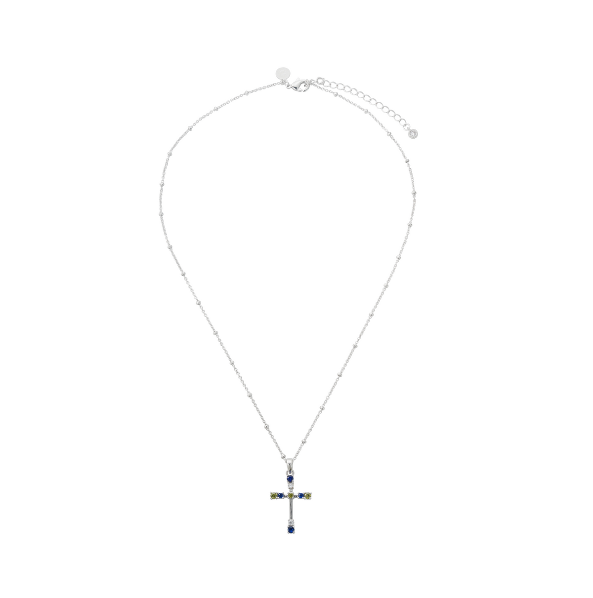 Collar Cruz Plateado Circonia