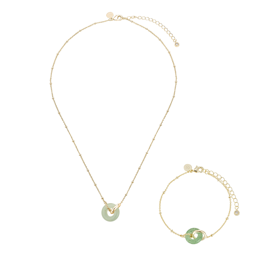Set Collar y Pulsera Aro Jade