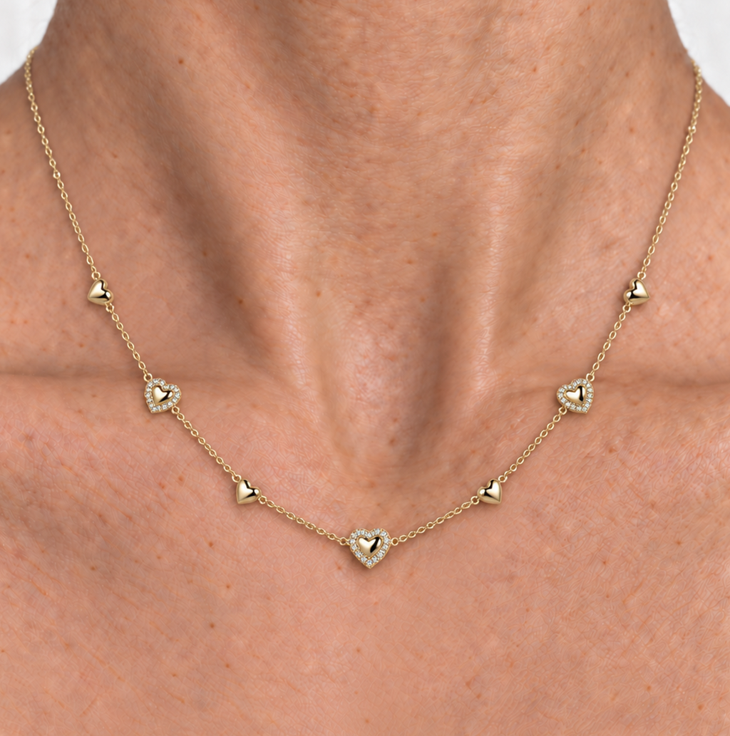 Collar Charms de Corazones