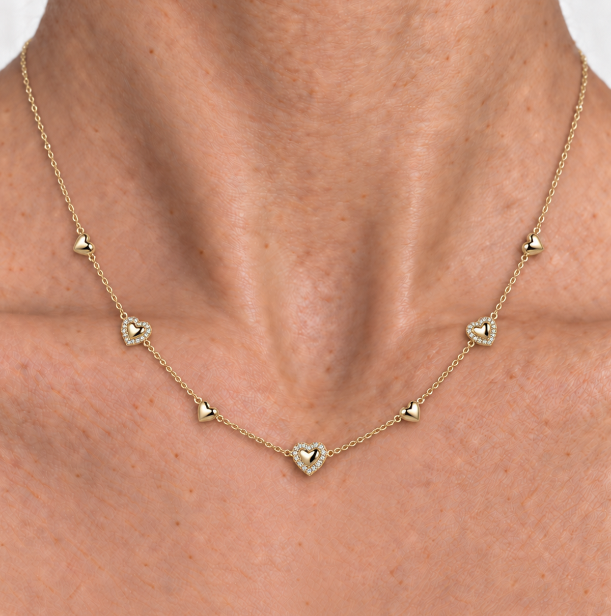 Collar Charms de Corazones