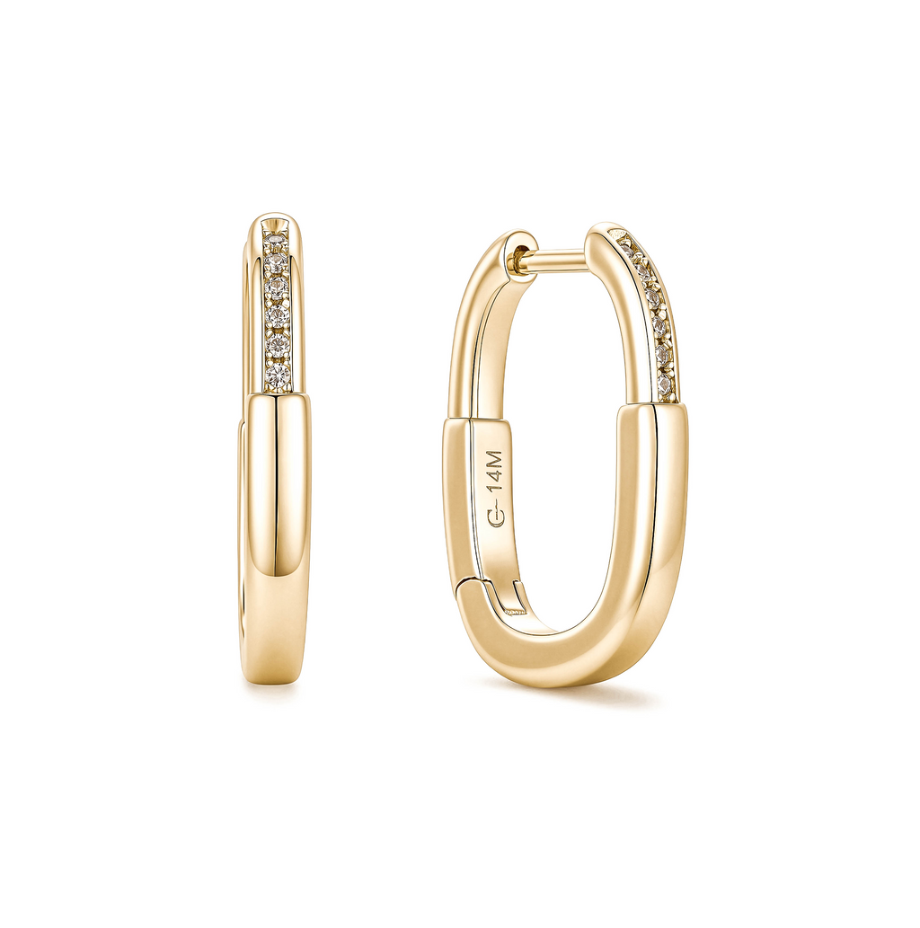 Aretes Huggies con Pavé