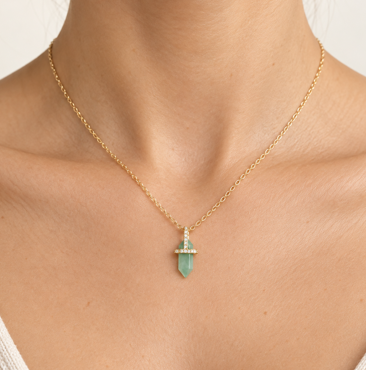 Collar Péndulo Cuarzo Jade