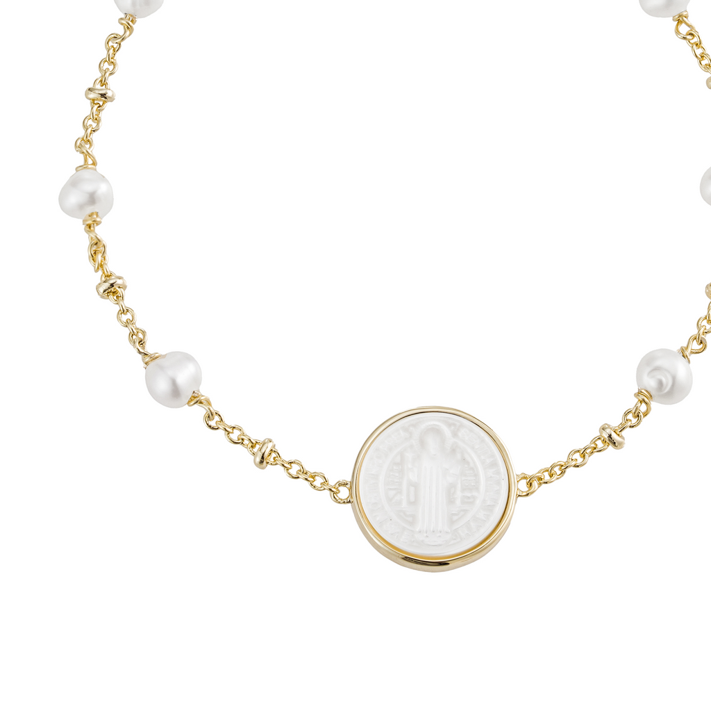 Pulsera San Benito y Perlas