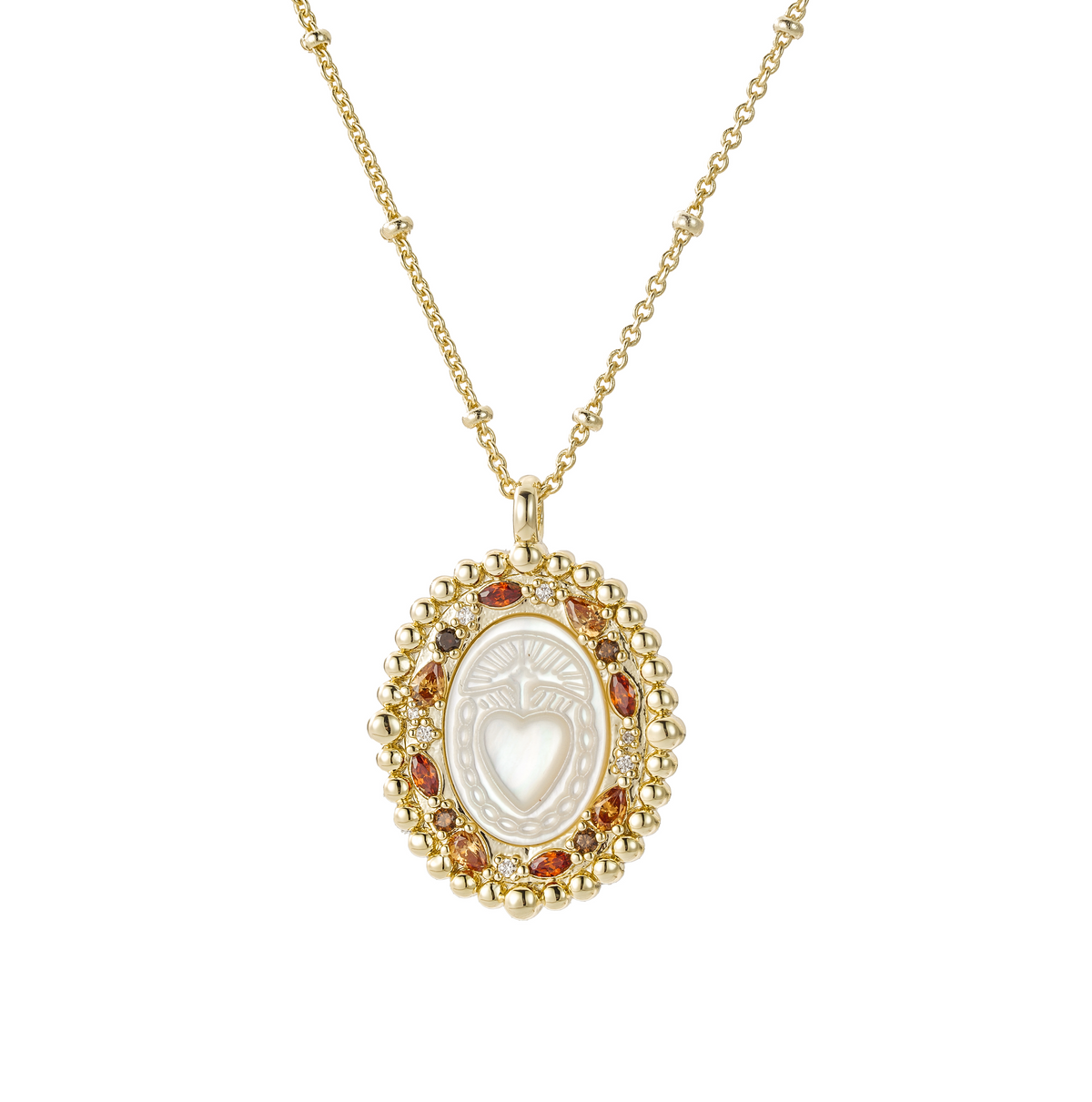 Collar Sagrado Corazón Madre Perla