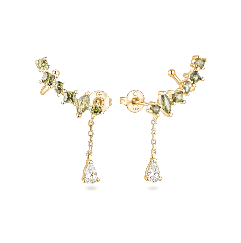 Aretes Colgantes Verdes