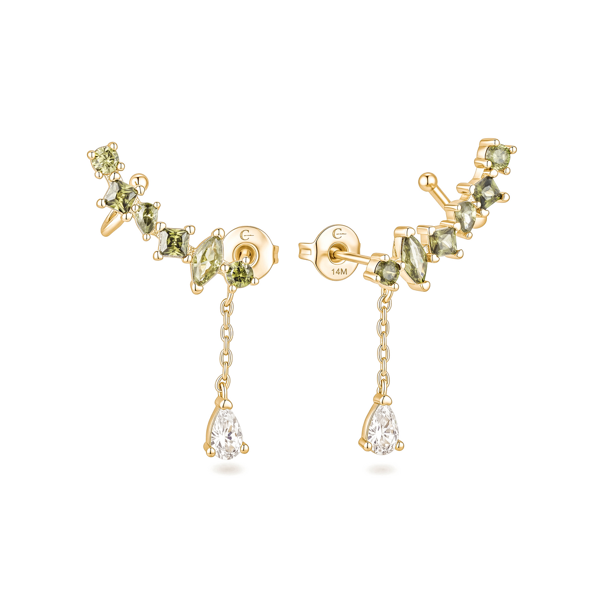 Aretes Colgantes Verdes