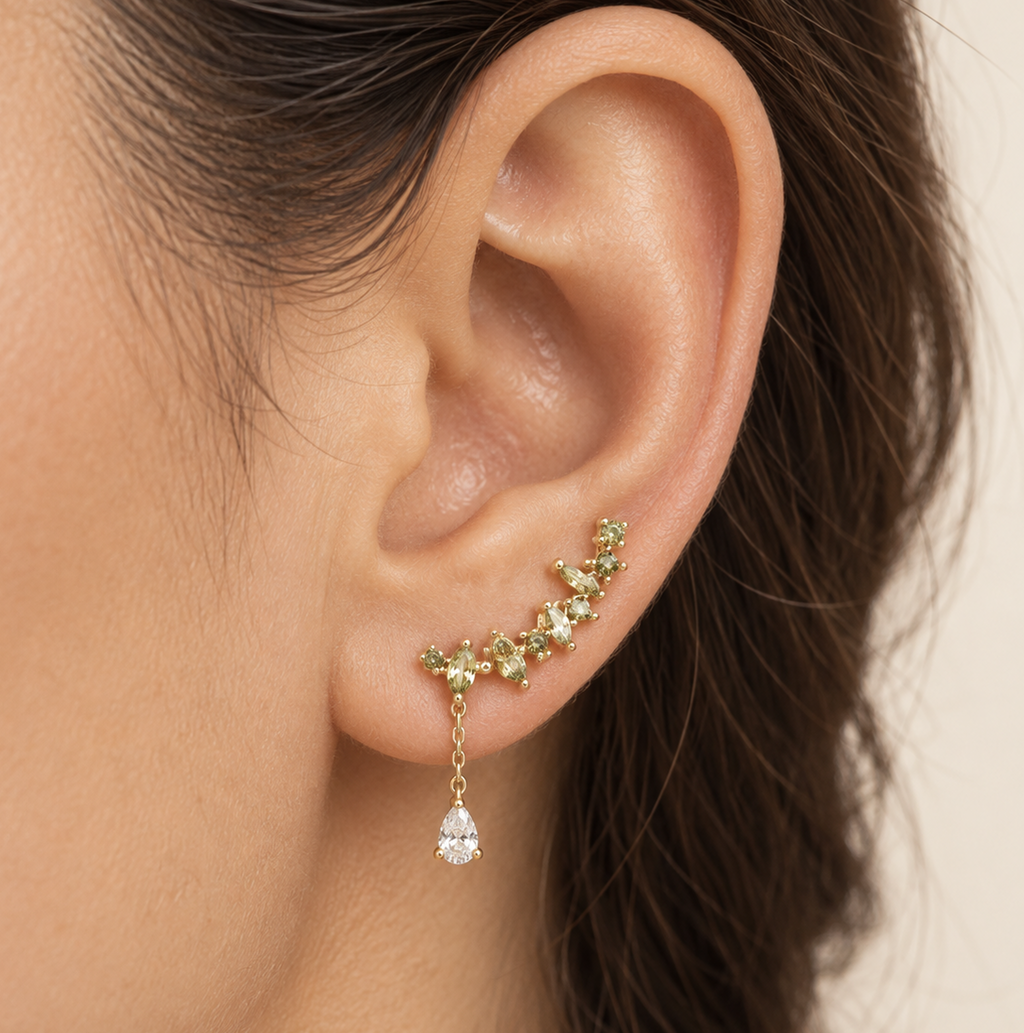 Aretes Colgantes Verdes