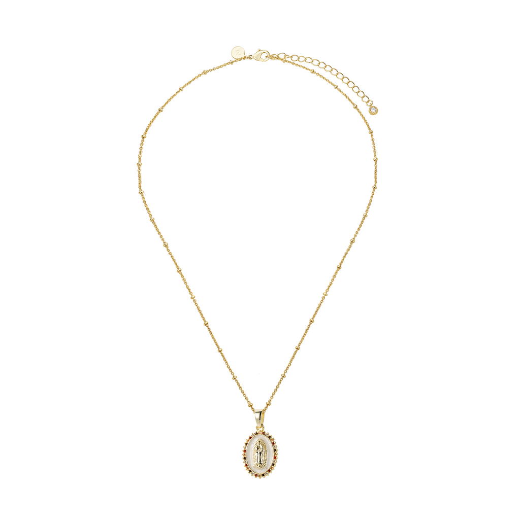 Collar Virgen de Guadalupe Madre Perla