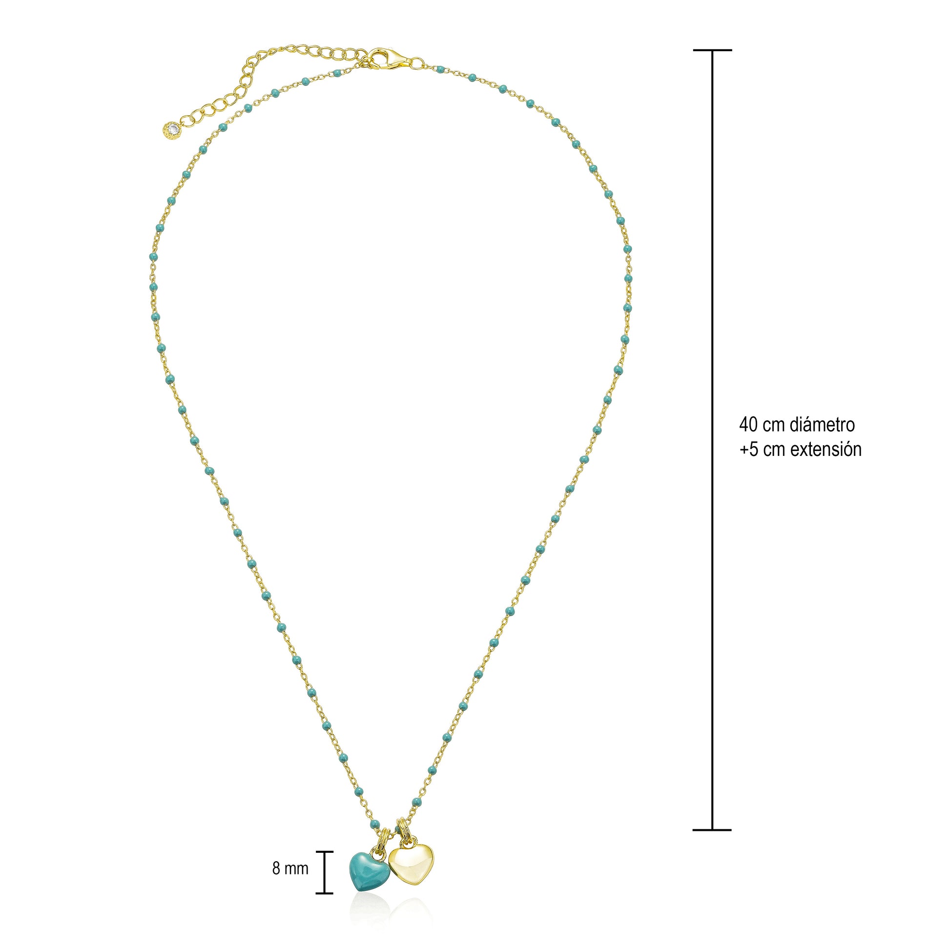 Collar de Corazones Azúl