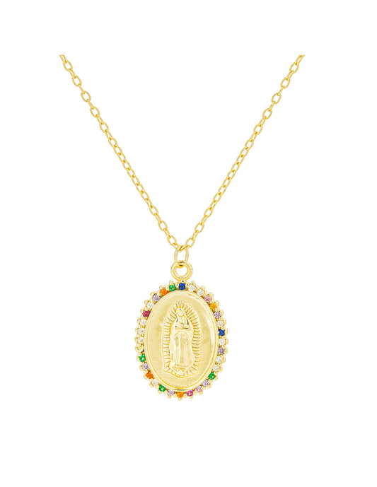 COLLAR CARMELA BASIC VIRGEN CIRCONIA ORO